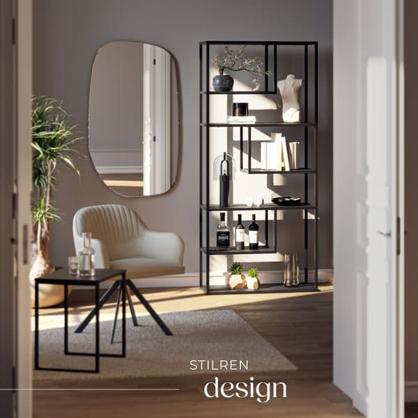 Hylla Venda med 6 fack, industriell stil, 85x35x188cm - svart