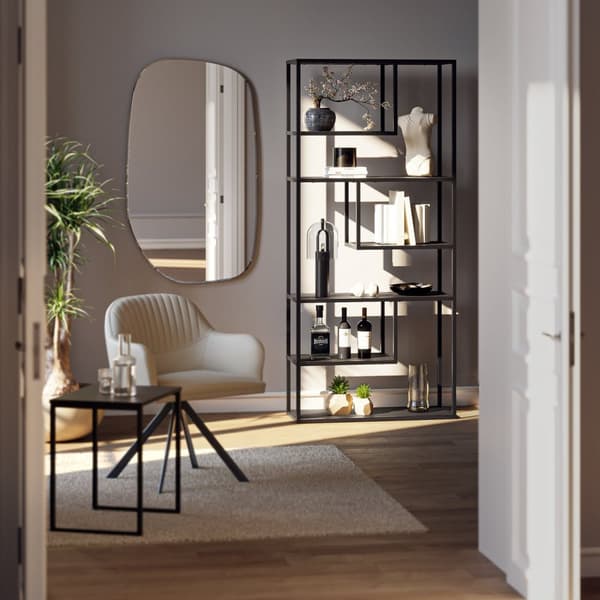 Hylla Venda med 6 fack, industriell stil, 85x35x188cm - svart