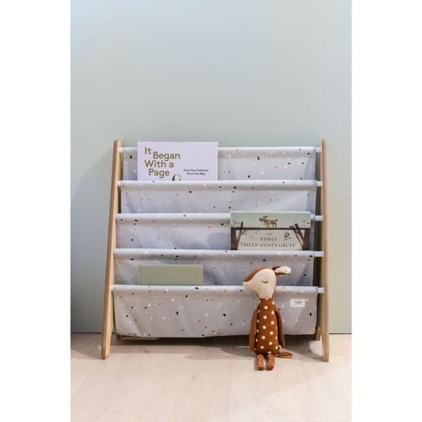 3 Groddar - Ljusgrå Terrazzo barnbokhylla - ELEMENT FÖR BARN