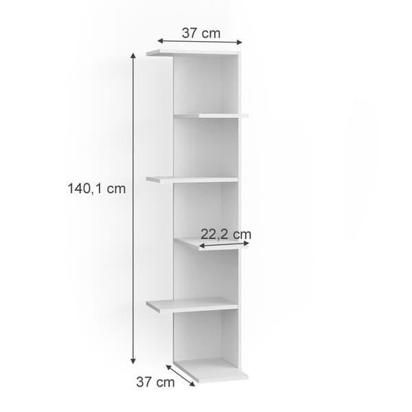 Vicco Tera Hörnhylla, Vit, 37 x 140,1 cm