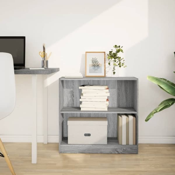 vidaXL bogreol 80x24x76 cm konstrueret træ grå sonoma-eg
