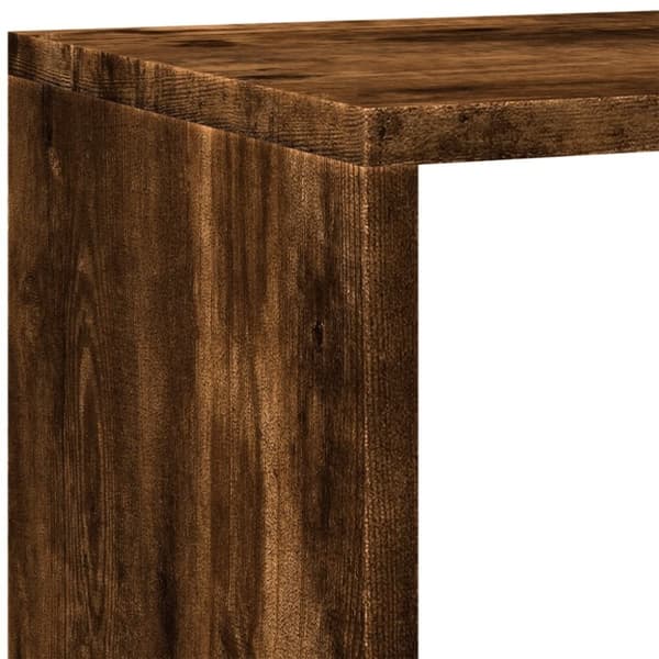 vidaXL Bokhylle 4 etasjer røkt eik 143,5x29x143,5 cm konstruert tre