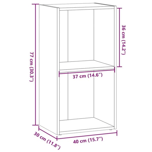 vidaXL bogreol 40x30x77 cm konstrueret træ grå sonoma-eg