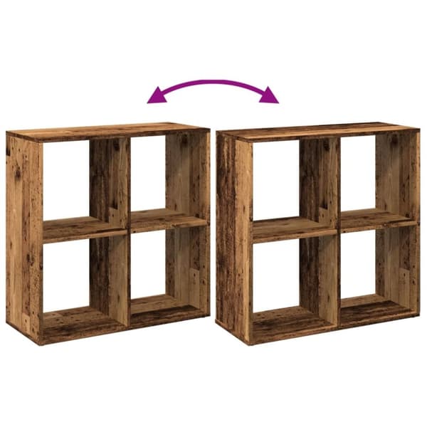 vidaXL bogreol/rumdeler 69,5x29x69,5 cm konstrueret træ antikt træ