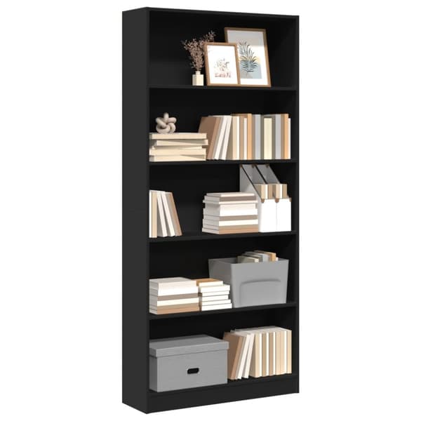vidaXL bogreol 80x24x176 cm konstrueret træ sort