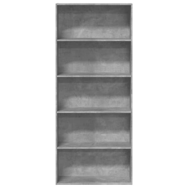vidaXL bogreol 80x30x189 cm konstrueret træ betongrå