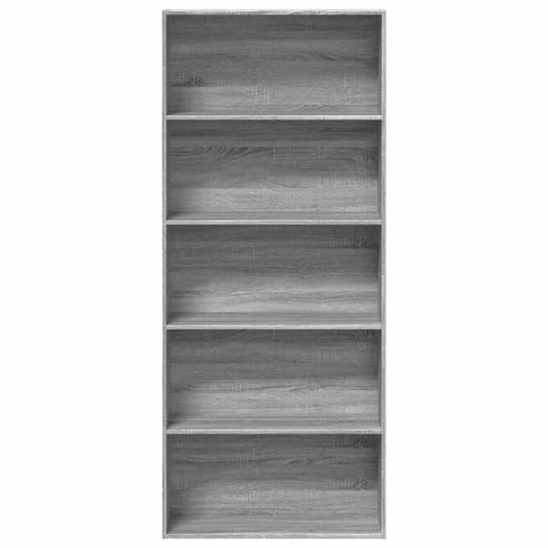 vidaXL bogreol 80x30x189 cm konstrueret træ grå sonoma
