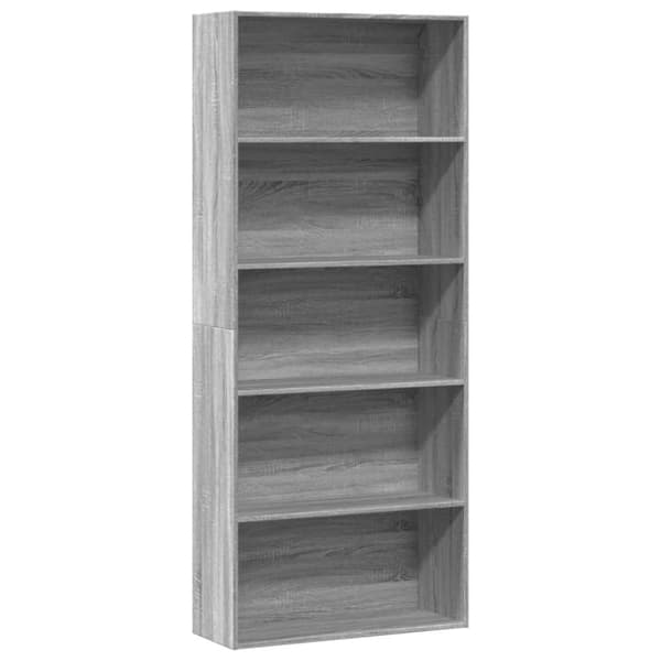 vidaXL bogreol 80x30x189 cm konstrueret træ grå sonoma
