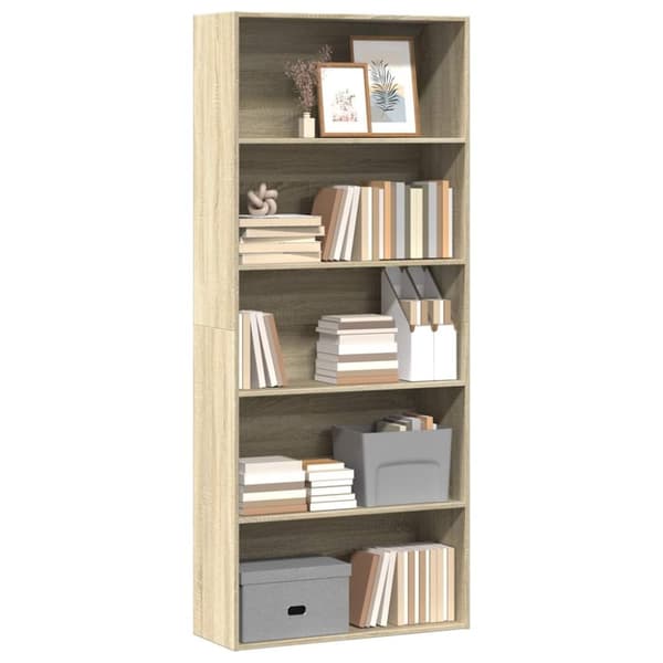 vidaXL Bokhylla sonoma-ek 80x30x189 cm konstruerat trä