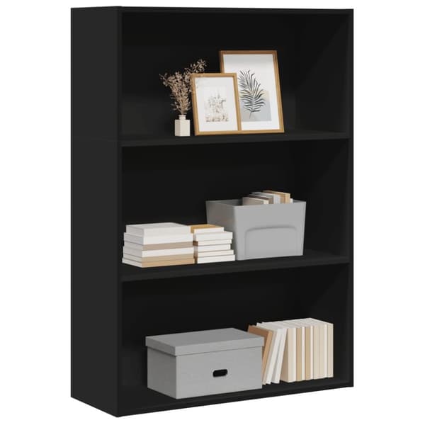 vidaXL Kirjahylly musta 80x30x114 cm tekninen puu