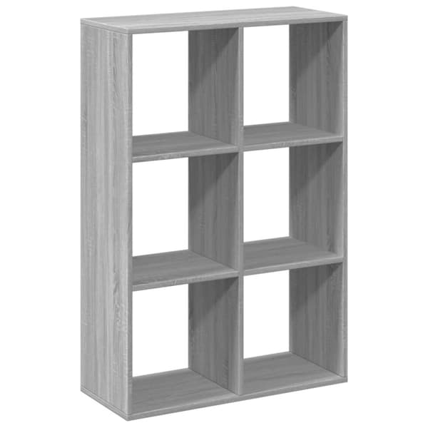 vidaXL Huoneenjakaja/kirjahylly harmaa 69,5x29x103,5 cm tekninen puu