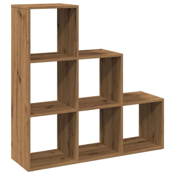 vidaXL Romdeler bokhylle 3 lag artisan eik 99x29x99 cm konstruert tre