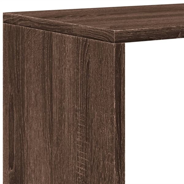 vidaXL bogreol/rumdeler 99x29x99 cm 3 niveauer konstrueret træ brun eg