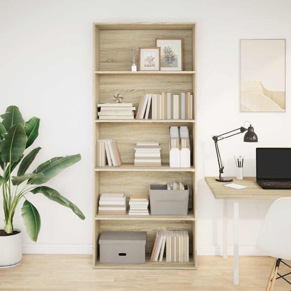 vidaXL Kirjahylly Sonoma-tammi 80x30x189 cm lastulevy