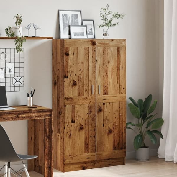 vidaXL Kirjahylly vanha puu 82,5x30,5x150 cm lastulevy