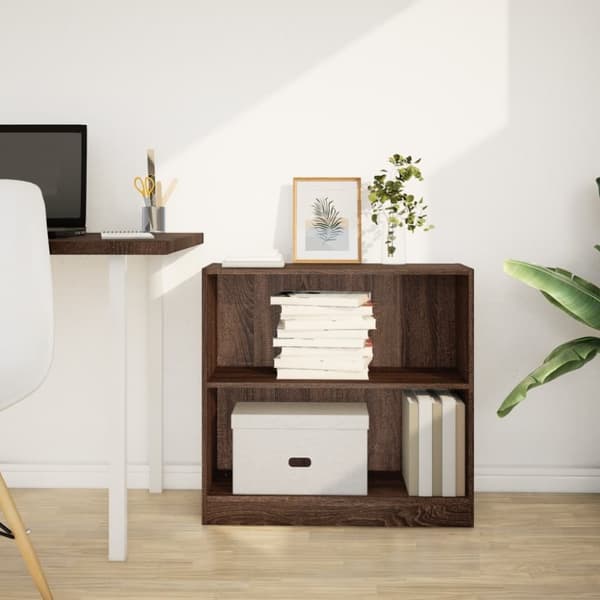 vidaXL Bokhylle brun eik 80x24x76 cm konstruert tre