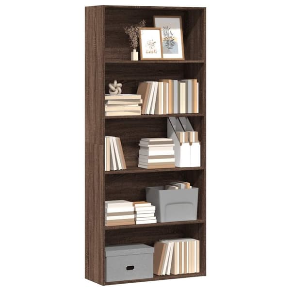 vidaXL bogreol 80x30x189 cm konstrueret træ brun egetræ