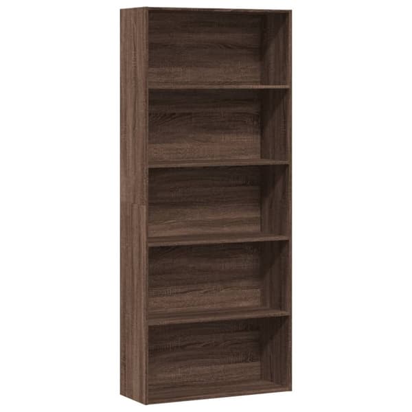 vidaXL bogreol 80x30x189 cm konstrueret træ brun egetræ