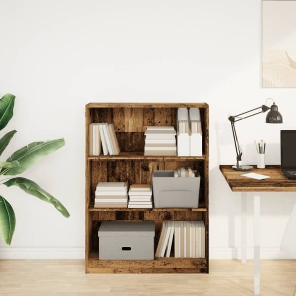 vidaXL bogreol 80x24x109 cm konstrueret træ antikt træ
