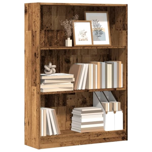 vidaXL bogreol 80x24x109 cm konstrueret træ antikt træ