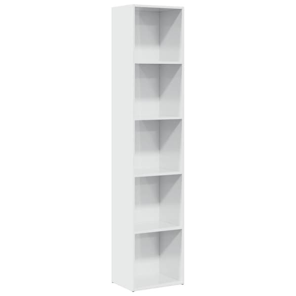 vidaXL Bokhylle høyglans hvit 40x30x189 cm konstruert tre