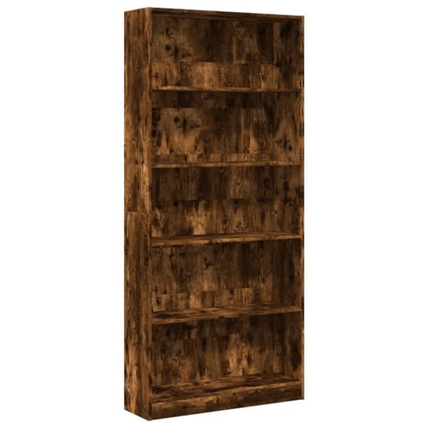 vidaXL bogreol 80x24x176 cm konstrueret træ røget egetræsfarve