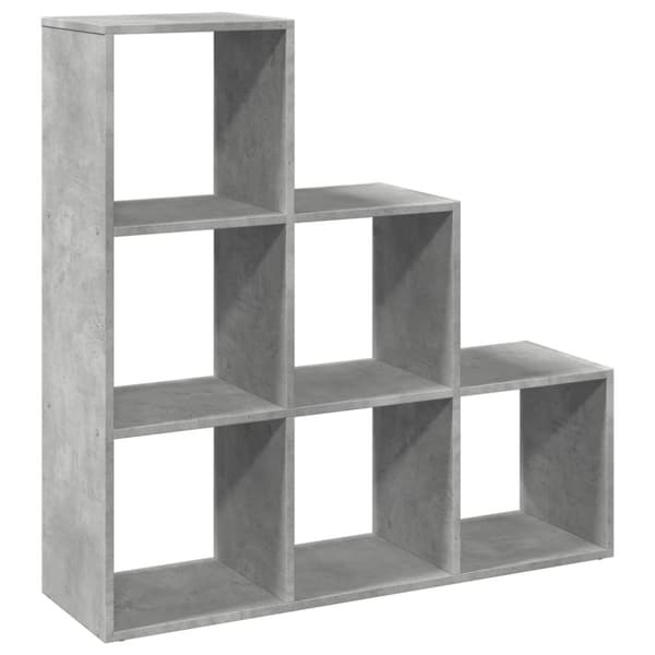 vidaXL Romdeler bokhylle 3 etasjer betonggrå 99x29x99cm konstruert tre