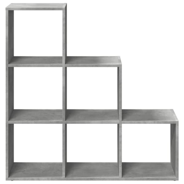 vidaXL Romdeler bokhylle 3 etasjer betonggrå 99x29x99cm konstruert tre