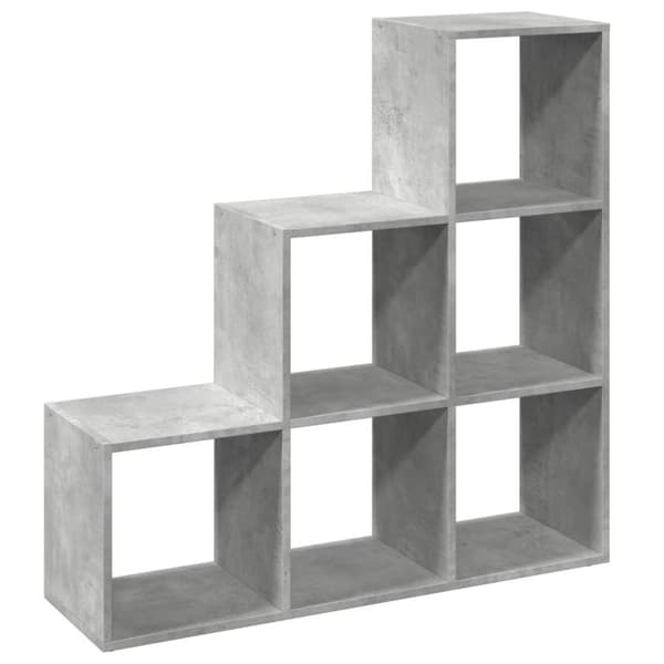 vidaXL Romdeler bokhylle 3 etasjer betonggrå 99x29x99cm konstruert tre