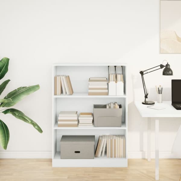 vidaXL Kirjahylly valkoinen 80x24x109 cm tekninen puu