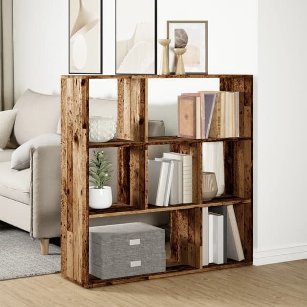 vidaXL bogreol/rumdeler 102x29x103,5 cm konstrueret træ antikt træ