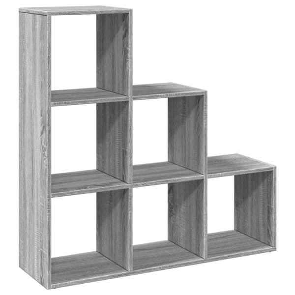 vidaXL Romdeler bokhylle 3 lag grå sonoma 99x29x99 cm konstruert tre