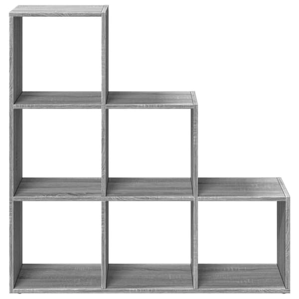 vidaXL Romdeler bokhylle 3 lag grå sonoma 99x29x99 cm konstruert tre