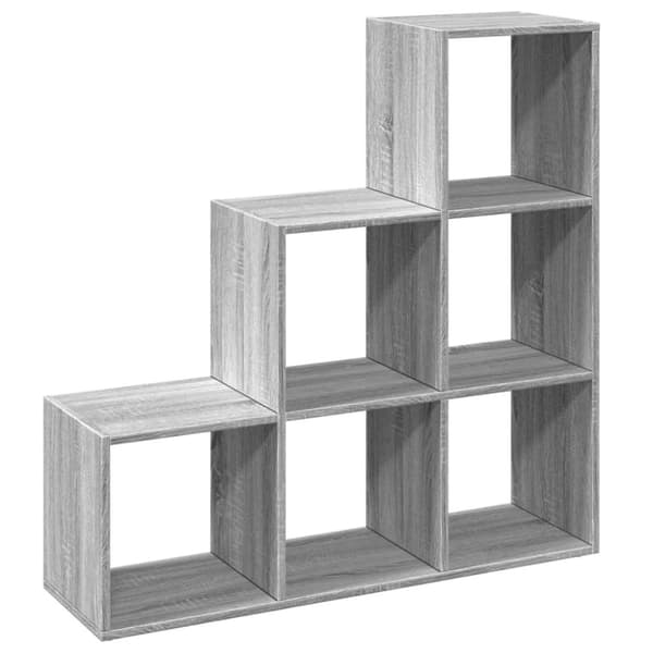 vidaXL Romdeler bokhylle 3 lag grå sonoma 99x29x99 cm konstruert tre