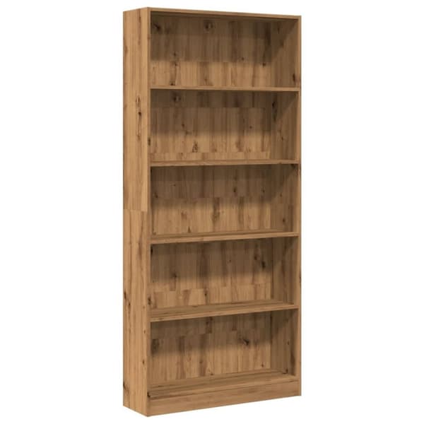 vidaXL bogreol 80x24x176 cm konstrueret træ egetræsfarvet
