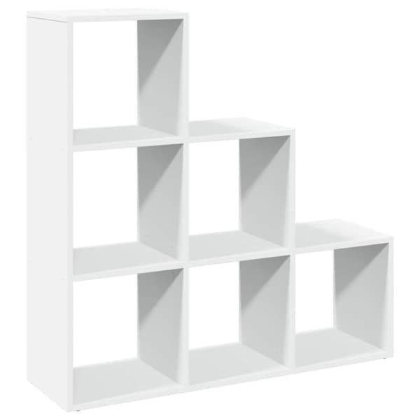 vidaXL bogreol/rumdeler 99x29x99 cm 3 niveauer konstrueret træ hvid
