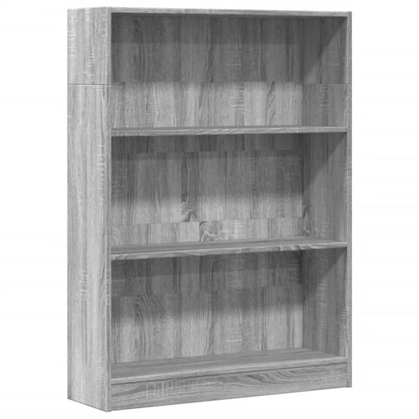vidaXL Kirjahylly harmaa Sonoma 80x24x109 cm tekninen puu