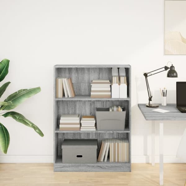 vidaXL Kirjahylly harmaa Sonoma 80x24x109 cm tekninen puu