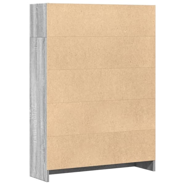 vidaXL Kirjahylly harmaa Sonoma 80x24x109 cm tekninen puu