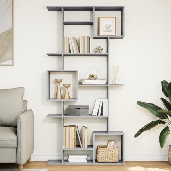 vidaXL Kirjahylly betoninharmaa 92x29x188 cm lastulevy