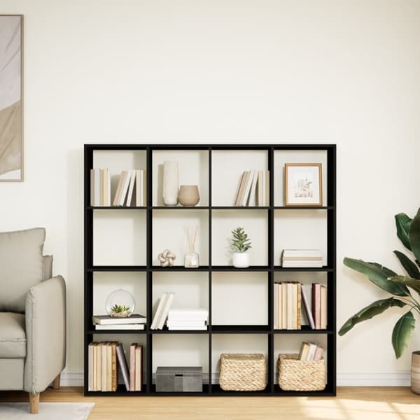 vidaXL bogskab 137,5x29x137,5 cm konstrueret træ sort