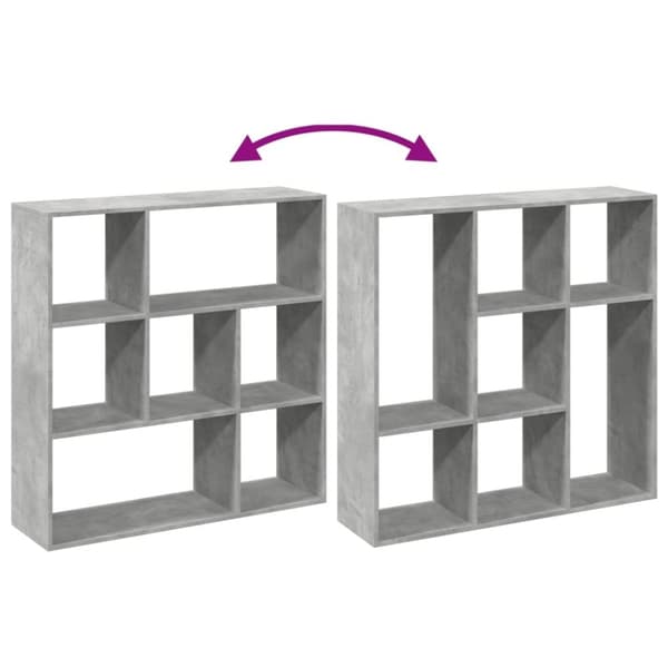 vidaXL Romdeler bokhylle betonggrå 102x29x103,5 cm konstruert tre