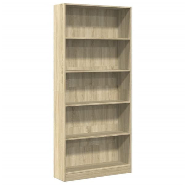 vidaXL bogreol 80x24x176 cm konstrueret træ sonoma-eg