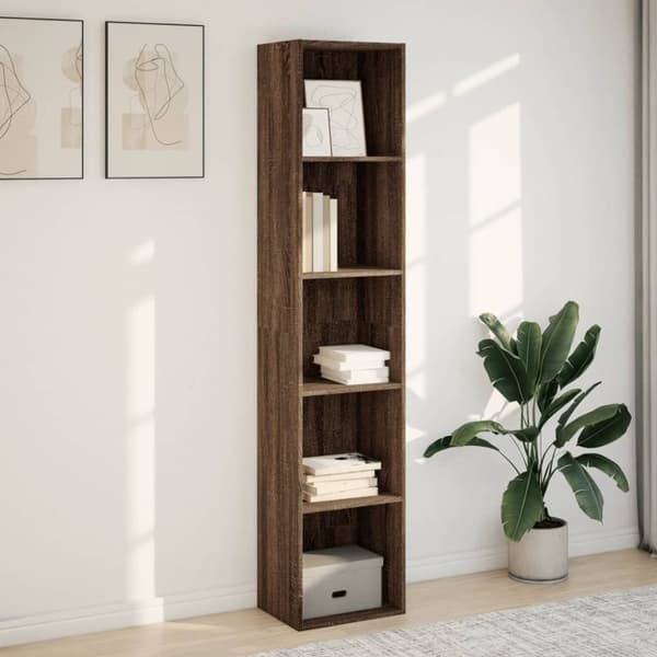 vidaXL bogreol 40x30x189 cm konstrueret træ brun egetræsfarve