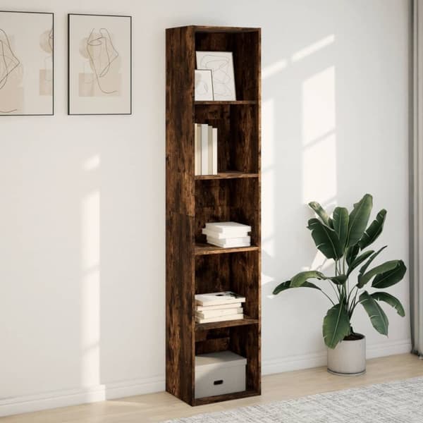 vidaXL Bokhylle røkt eik 40x30x189 cm konstruert tre