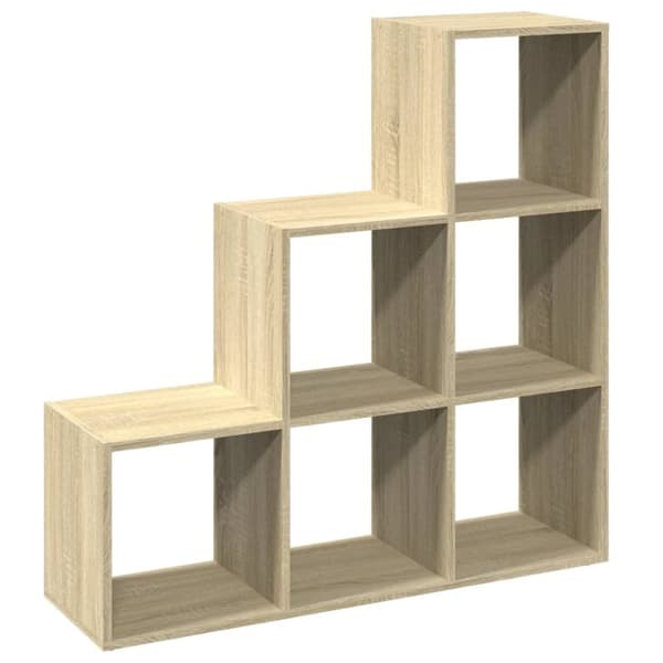 vidaXL bogreol/rumdeler 99x29x99cm 3niveauer konstrueret træ sonoma-eg