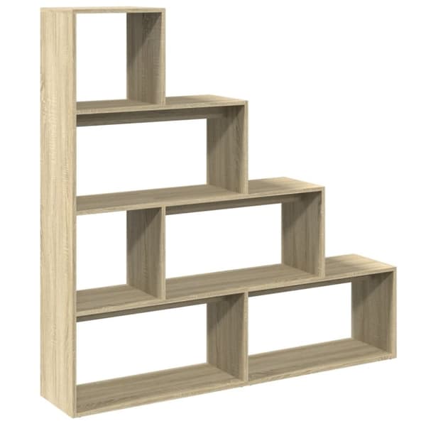 vidaXL bogreol/rumdeler 143,5x29x143,5 cm konstrueret træ sonoma-eg