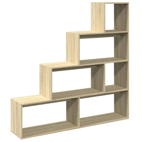 vidaXL bogreol/rumdeler 143,5x29x143,5 cm konstrueret træ sonoma-eg