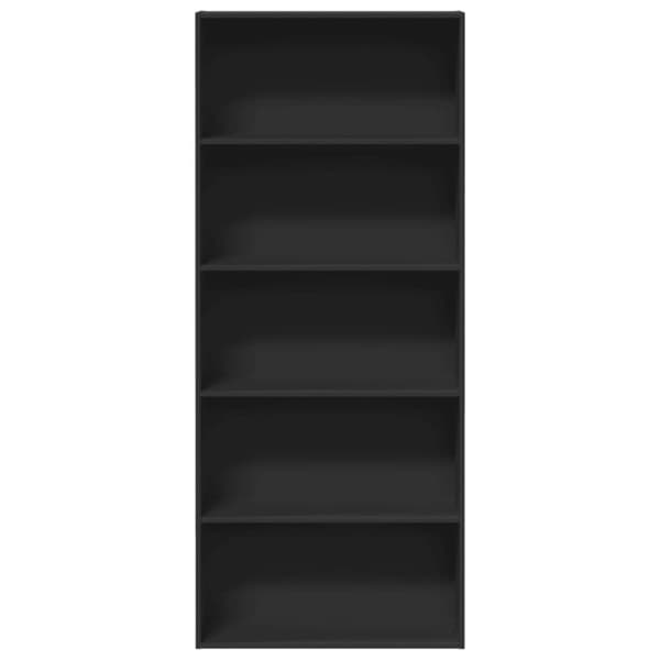 vidaXL Kirjahylly musta 80x30x189 cm lastulevy