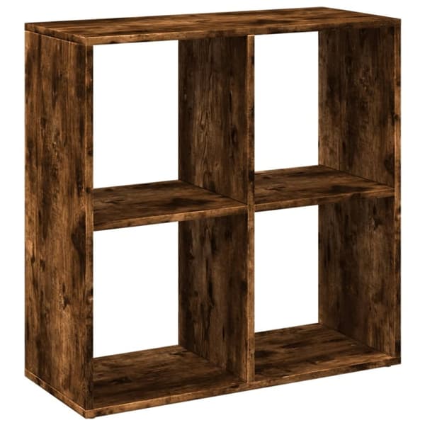 vidaXL bogreol/rumdeler 69,5x29x69,5 cm konstrueret træ røget eg